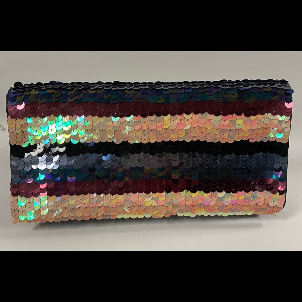 Multicolour Sequin evening clutch with Strap